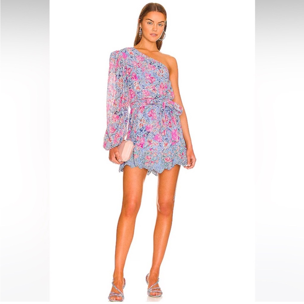 Hermant and Nandita NWT One Shoulder Mini Dress in Blue Stone